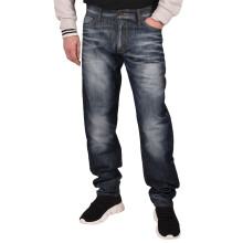 (Dark Wash, 30W x 34L) Men Denim Jeans Social Style Straight Leg Trouser
