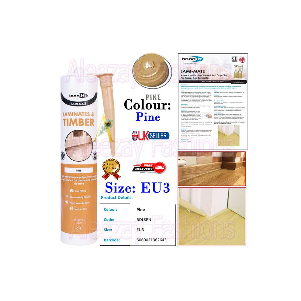 Bond It Lami-Mate Timber & Laminate Sealant Wood Floor Filler Eu3 Pine 5060021362643
