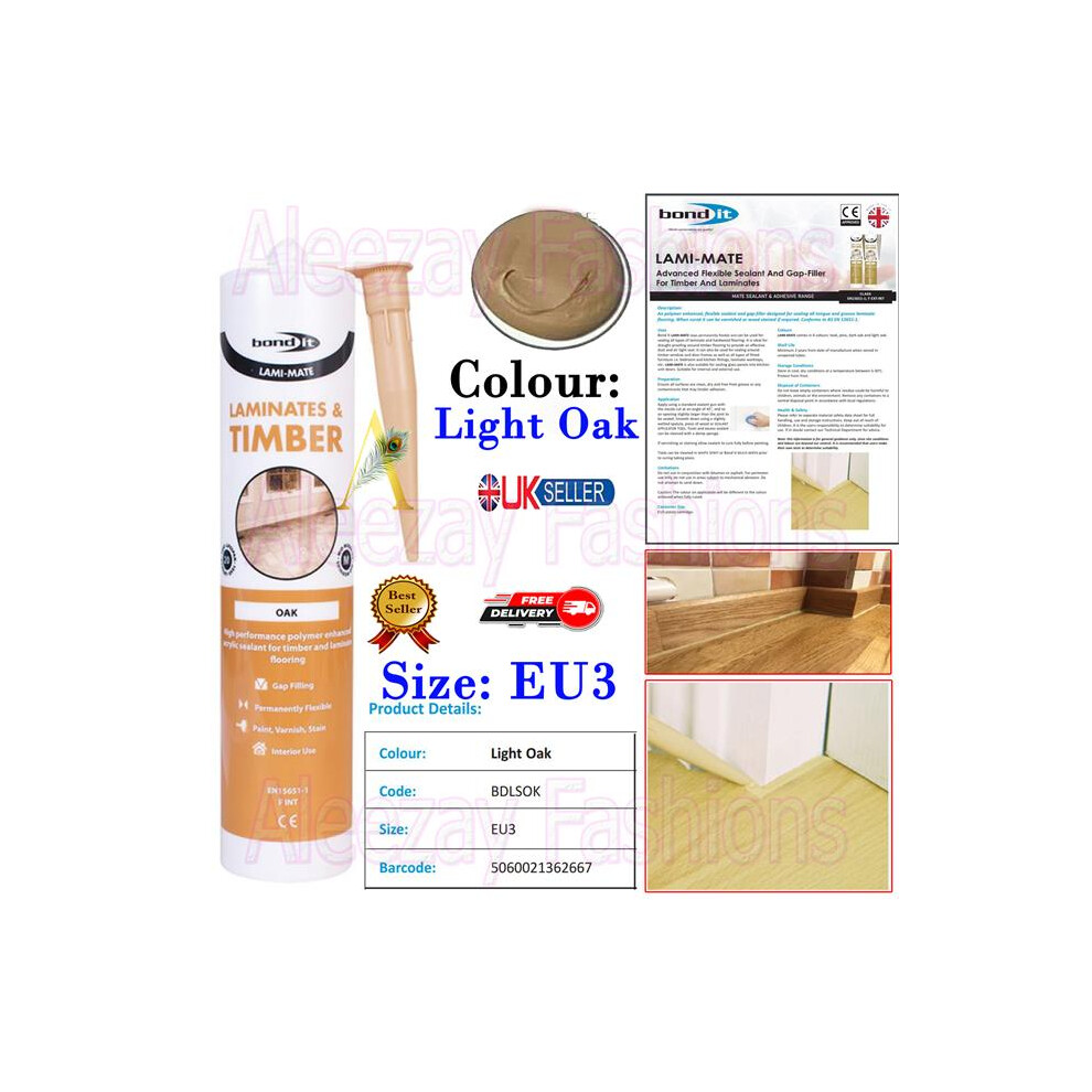 Bond It Lami-Mate Timber Laminate Sealant Wood Floor Light Oak