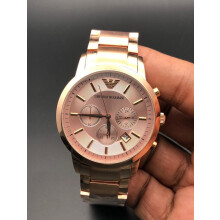 ARMANI MEN'S AR2452 ROSE GOLD STRAP ROSE GOLD DIAL ROSE GOLD CASE