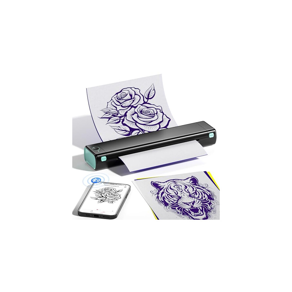 Itriace M08f Tattoo Stencil Printer, Wireless Bluetooth Tattoo Thermal Printer, With 10 Sheets Tattoo Transfer Paper