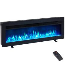 FlameKo Dilton 40"/102cm 3 in 1 Electric Fireplace, Freestanding, Wall Mounted, Recessed, 9 Colour Flame Effect,