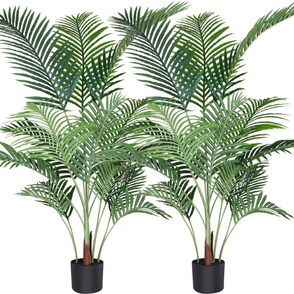 Fopamtri Artificial Areca Palm Plant 140CM Fake Palm Tree with 15 Trunks Faux Tree for Indoor Outdoor Modern Decoration Feaux