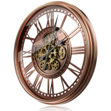 TOKTEKK Moving Gears Wall Clock 53.5cm Large Wall Clock Modern Metal Silent Decorative Clocks