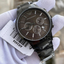 Emporio Armani AR2454 Men's Grey Stainless Steel Bracelet Watch - Grey Dial, Chronograph, Date, 24-Hr, 50m