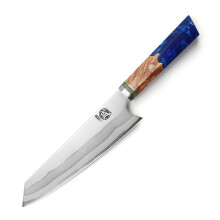 MITSUMOTO SAKARI Professional Japanese Knife, 8 inch Kiritsuke Sushi Kitchen Knives, Hand Forged 7 Layers 440C Damascus Steel Chef Knife