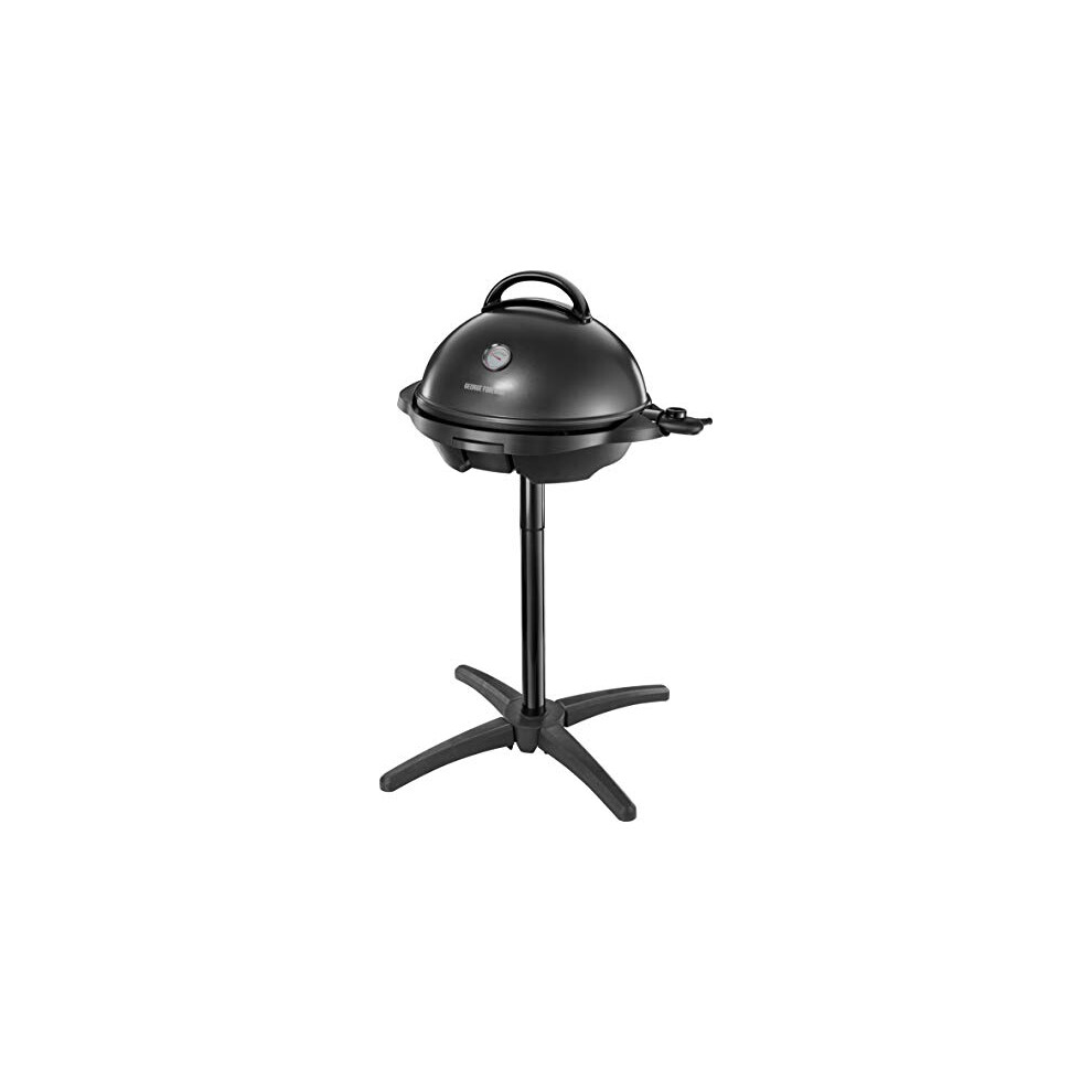 George Foreman Indoor Outdoor BBQ Electric Grill [1500cm2 cooking surface, Variable temperature control & viewing gauge, Use with or without stand