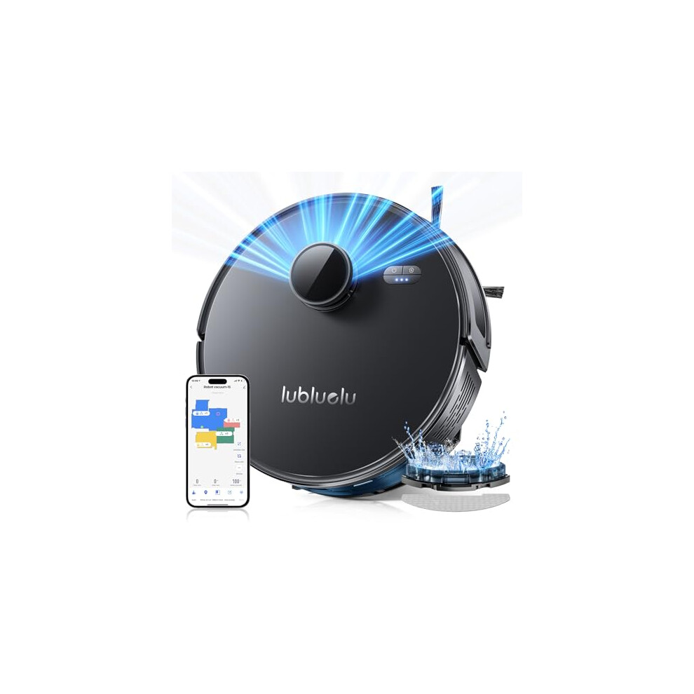 Lubluelu Robot Vacuum Cleaner with Mop, 5000Pa Suction, L15 Robot Vacuum 3 in 1 with Auto Carpet Boost,LDS Laser Navigation