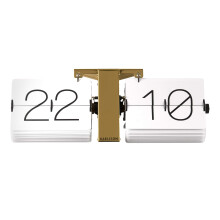 Karlsson KA5601WH Flip Watch No Case White, Brass Metal Stand, White, 8.5 x 36 x 14 cm