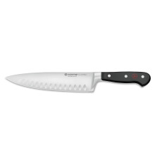 Wüsthof Classic 8 Inch Hollow Edge Chef's Knife, Black, Silver
