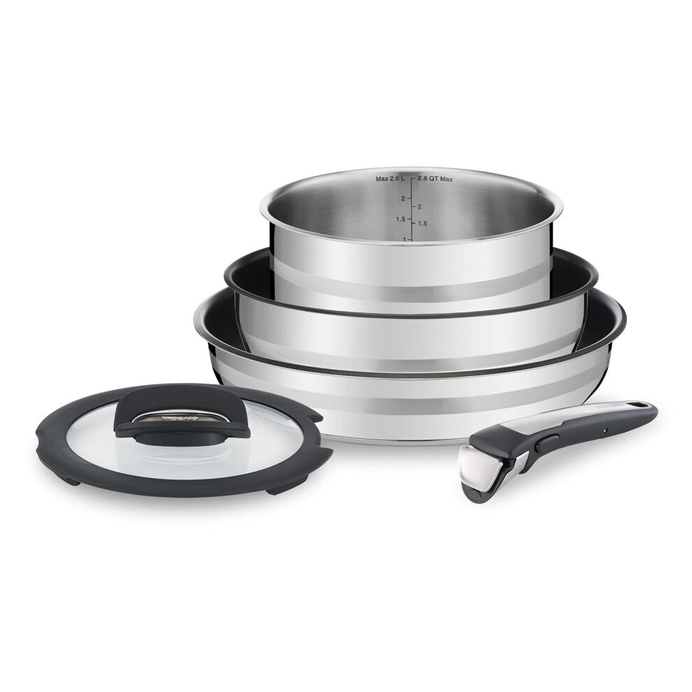 Tefal L9569032, Ingenio, Jamie Oliver, Stainless Steel, Cookware Set, Pans