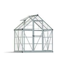 Palram Canopia Harmony 6x4 Silver Greenhouse - Clear Polycarbonate, Aluminum Frame, Base Included