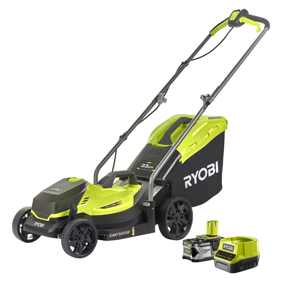 Ryobi RLM18X33B40 18V ONE+ Cordless 33cm Lawnmower Starter Kit (1 x 4.0Ah)