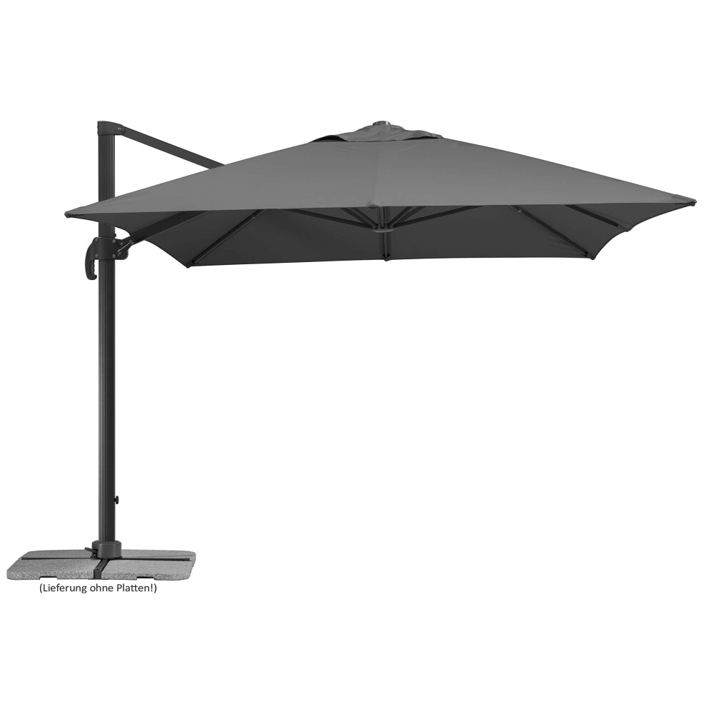 New Schneider Electric Schneider - Umbrella Rhodos Grande Cantilever Parasol Approx. 400 X 300 Cm Anthracite