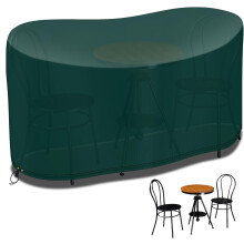 (124*63*80cm) Small Bistro Set Cover, Waterproof Garden Furniture Set Cover, Polyethylene Outdoor Bistro Table Chair Cover, Windproof Patio Furniture Cover