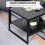 Homcom HOMCOM Two-Tier Coffee Table with Marble Effect Shelf and Metal Frame Black 7