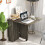 Homcom HOMCOM Mobile Drop Leaf Dining Table Folding Desk w/ 2 Wheels Dark Grey 7