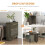 Homcom HOMCOM Mobile Drop Leaf Dining Table Folding Desk w/ 2 Wheels Dark Grey 3
