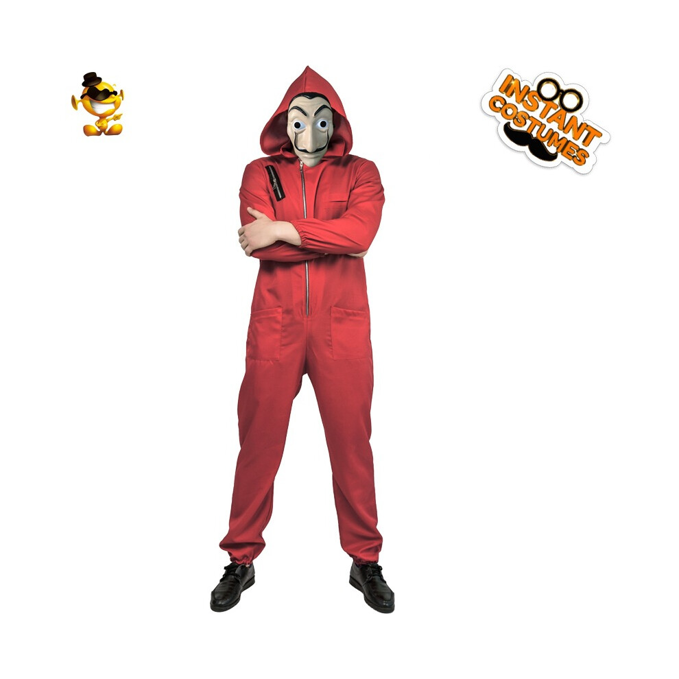 Photos - Fancy Dress (S) Mysterious Character Red Jumpsuit Masquerade Role-playing Stage Costume