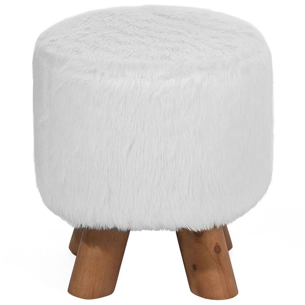 Faux Fur Stool White IOWA