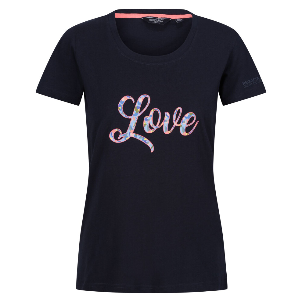 (8 UK, Navy) Regatta Womens/Ladies Filandra VIII Text T-Shirt