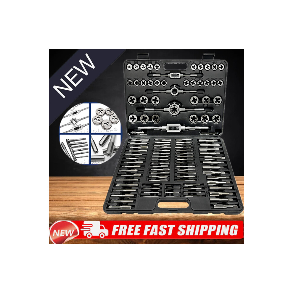 110Pc Tap And Die Set Metric Size M2-M18 Bearing Steel Threading Tool 870527361362