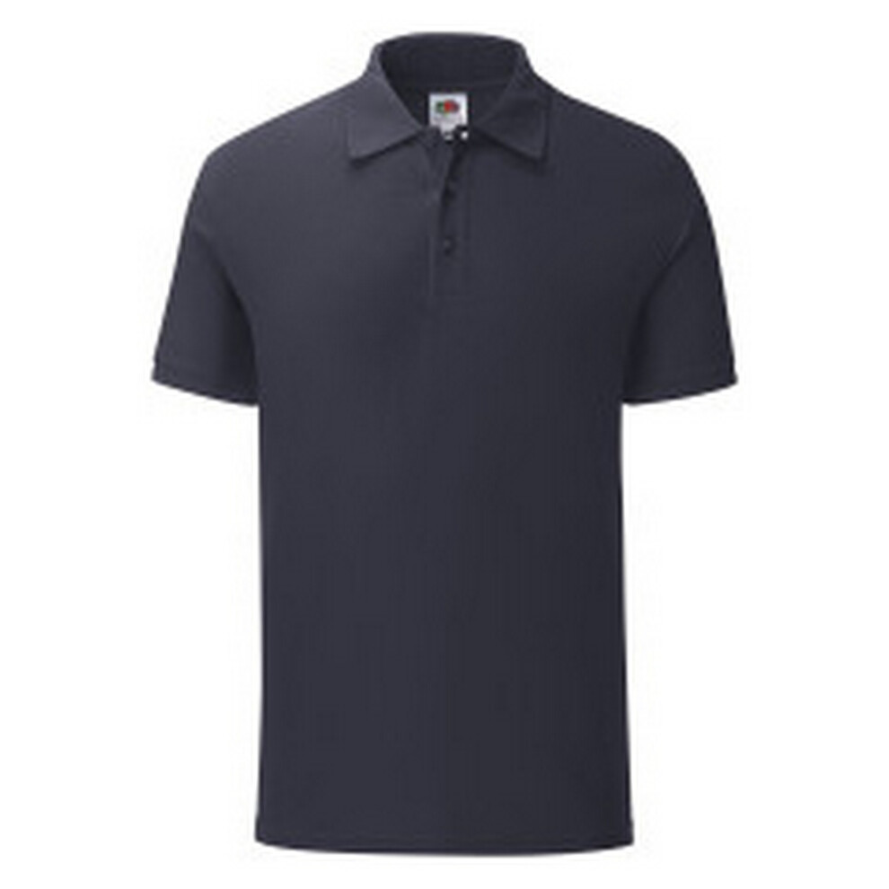 (S, Deep Navy) Fruit of the Loom Mens Iconic Polo Shirt