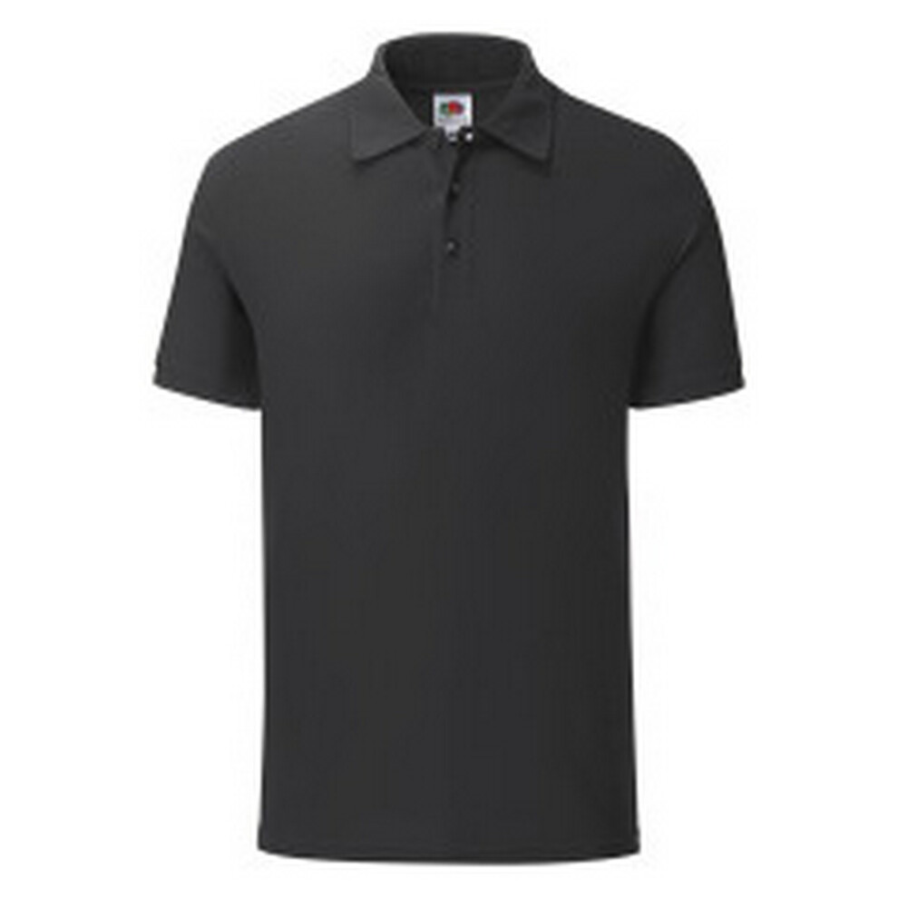 (XXL, Black) Fruit of the Loom Mens Iconic Polo Shirt