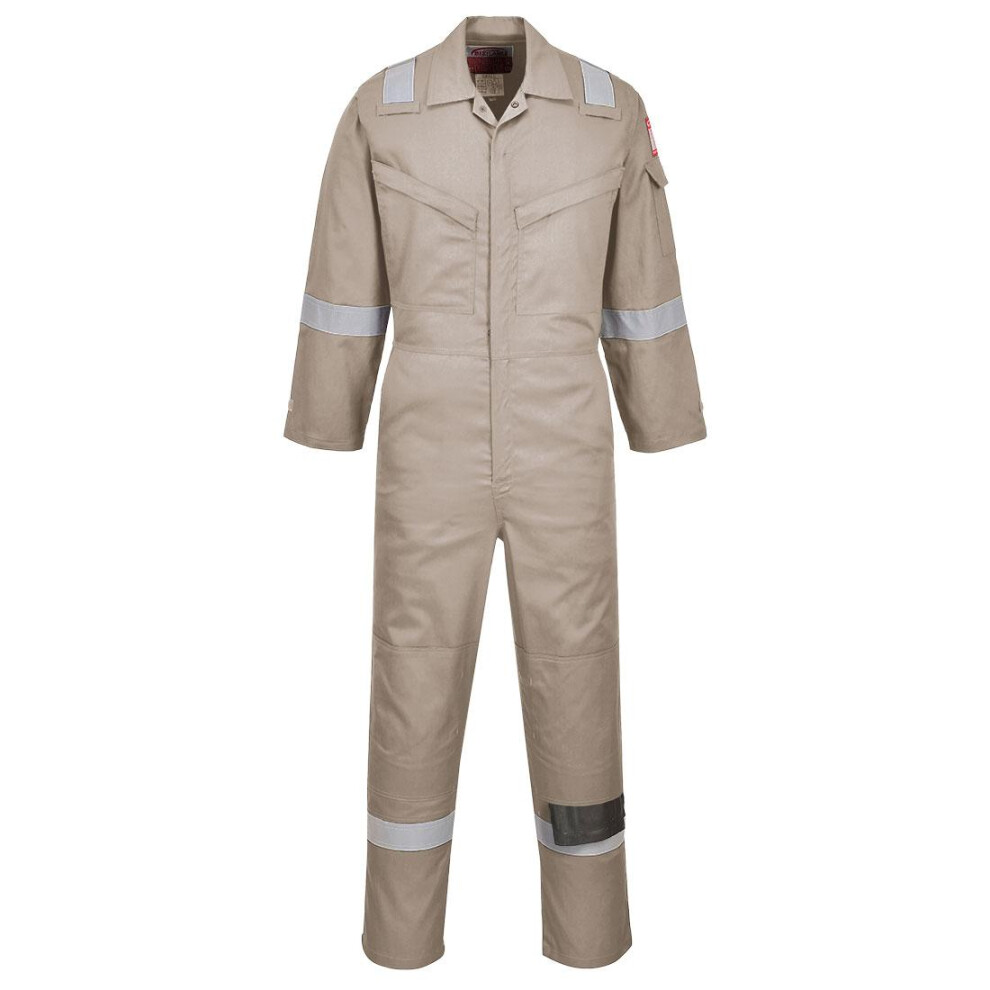 (XL, Khaki) Portwest Unisex Adult Flame Resistant Anti-Static Overalls