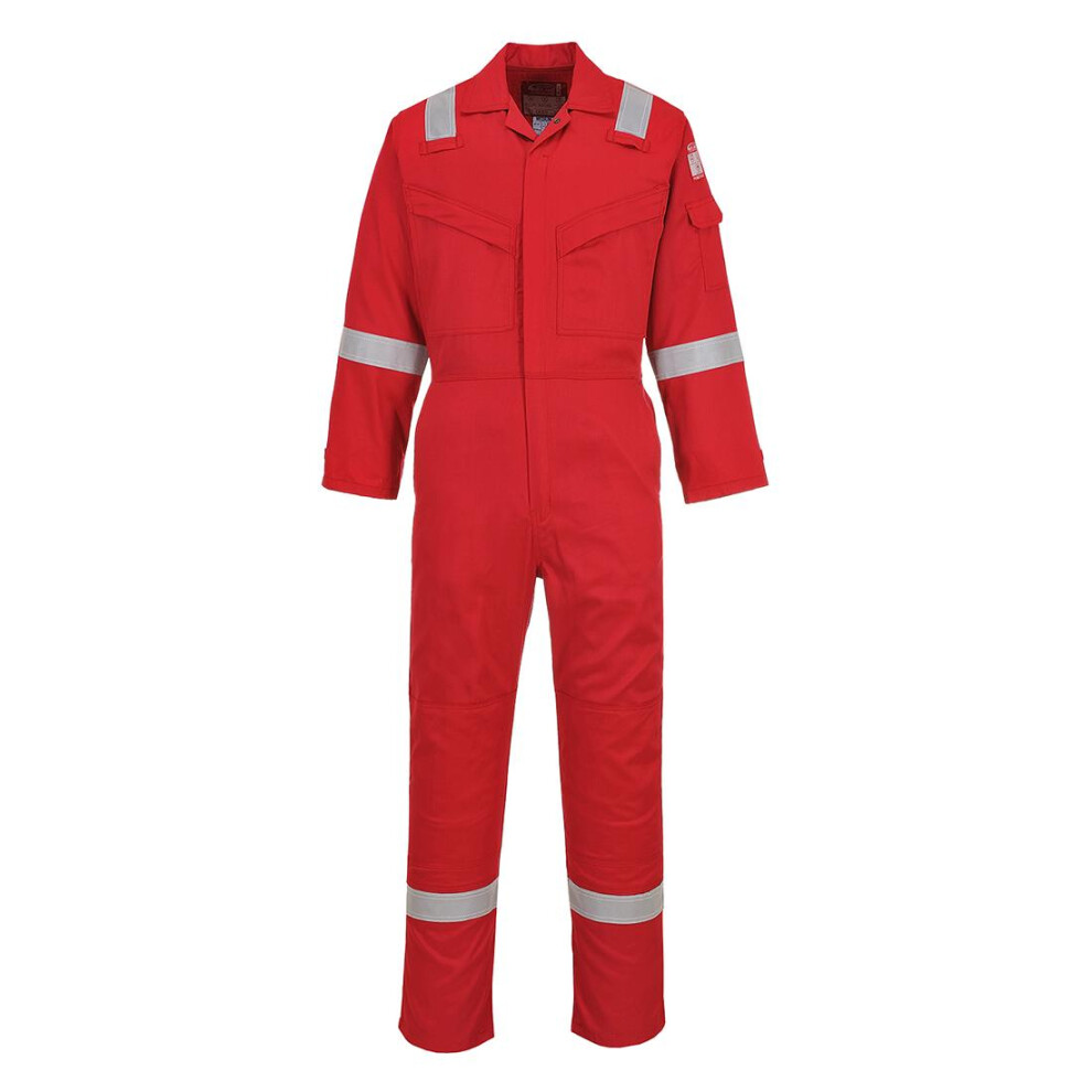 (S T, Red) Portwest Unisex Adult Flame Resistant Anti-Static Overalls