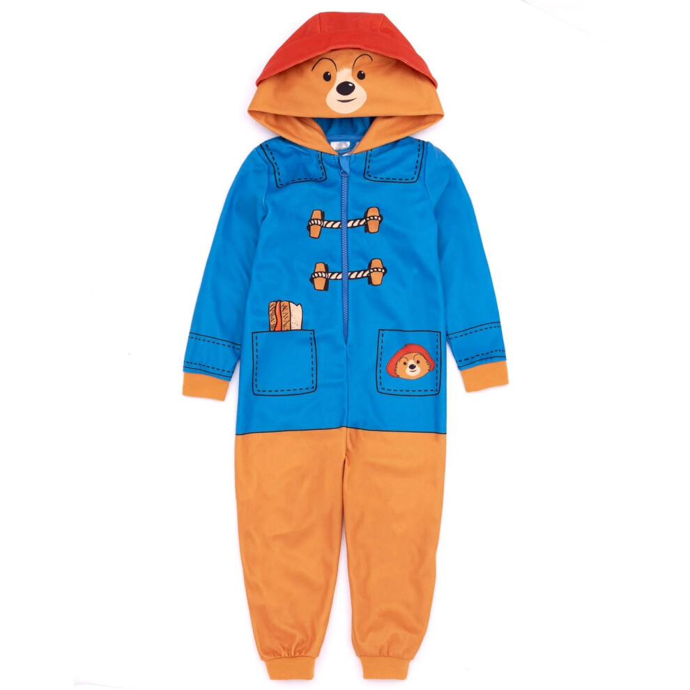 (2-3 Years, Blue/Brown/Red) Paddington Bear Childrens/Kids 3D Hooded Jumpsuit