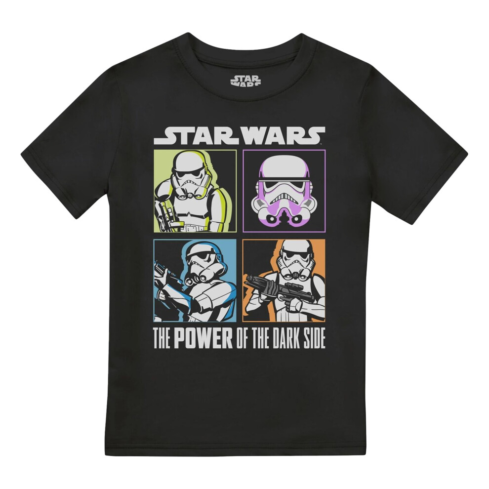 (9-10 Years, Black) Star Wars Boys Four Box Trooper T-Shirt