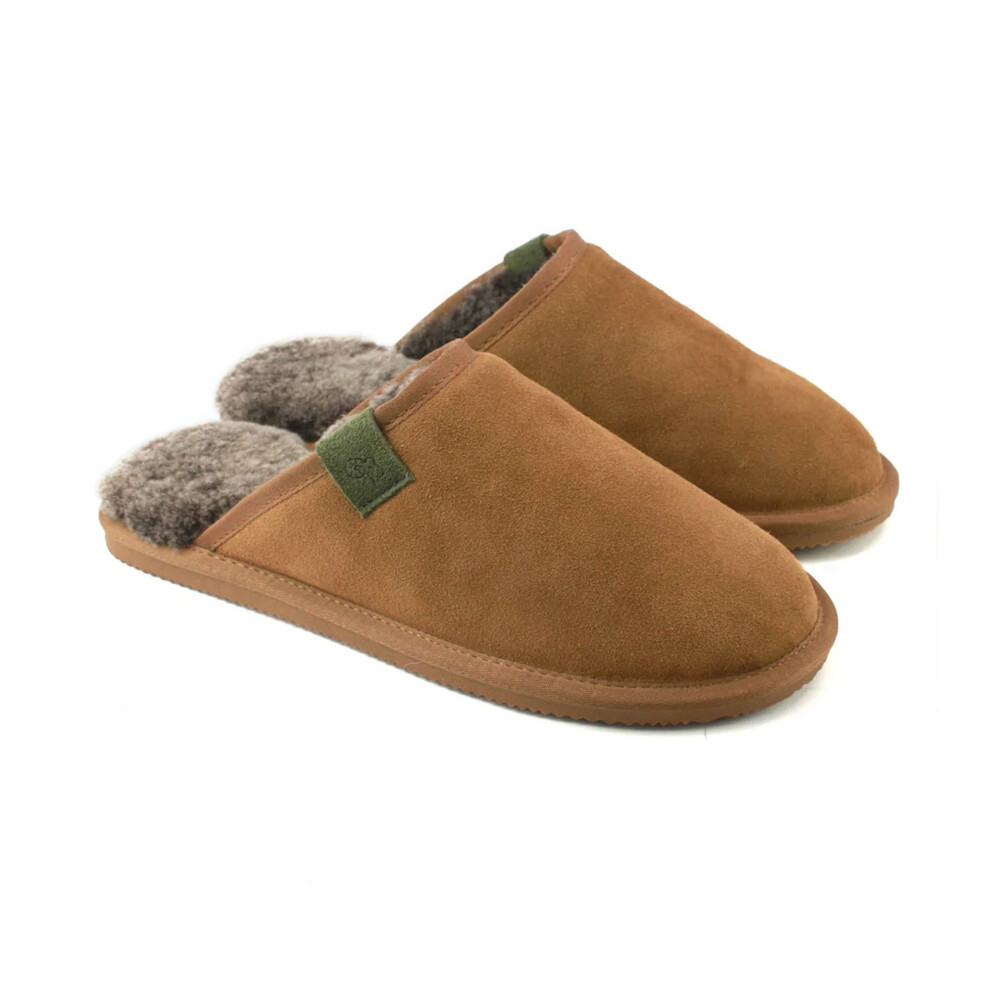 (10 UK, Chestnut) Eastern Counties Leather Mens Ellis Sheepskin Slippers