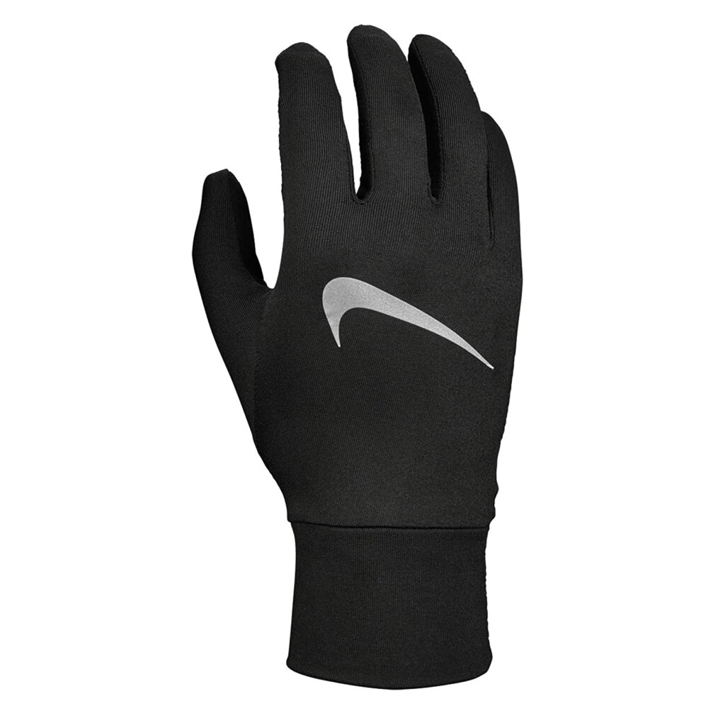 (L, Black/Silver) Nike Mens Accelerate Running Gloves