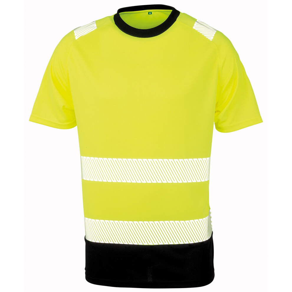 (L-XL, Fluorescent Yellow) Result Genuine Recycled Mens Safety T-Shirt