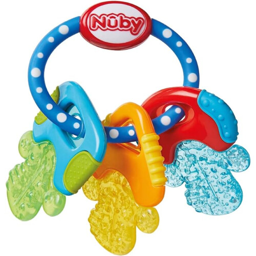 Nuby Nuby IcyBite Keys Soothing Teether Multiple Teething Surfaces Refrigerator Safe Suitable from 3 Months Plus