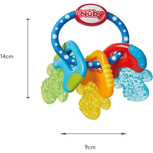 Nuby Nuby IcyBite Keys Soothing Teether Multiple Teething Surfaces Refrigerator Safe Suitable from 3 Months Plus 1
