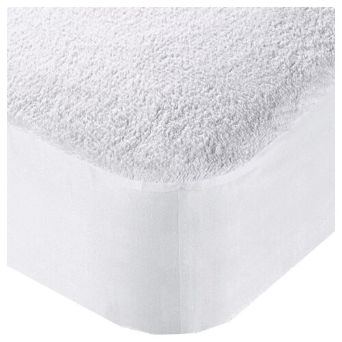 (Single Mattress Protector) White Waterproof Mattress Protectors Terry Towel