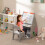 Costway Double-Sided Kids Art Easel Play Station Table Chair Set 2