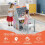Costway Double-Sided Kids Art Easel Play Station Table Chair Set 8