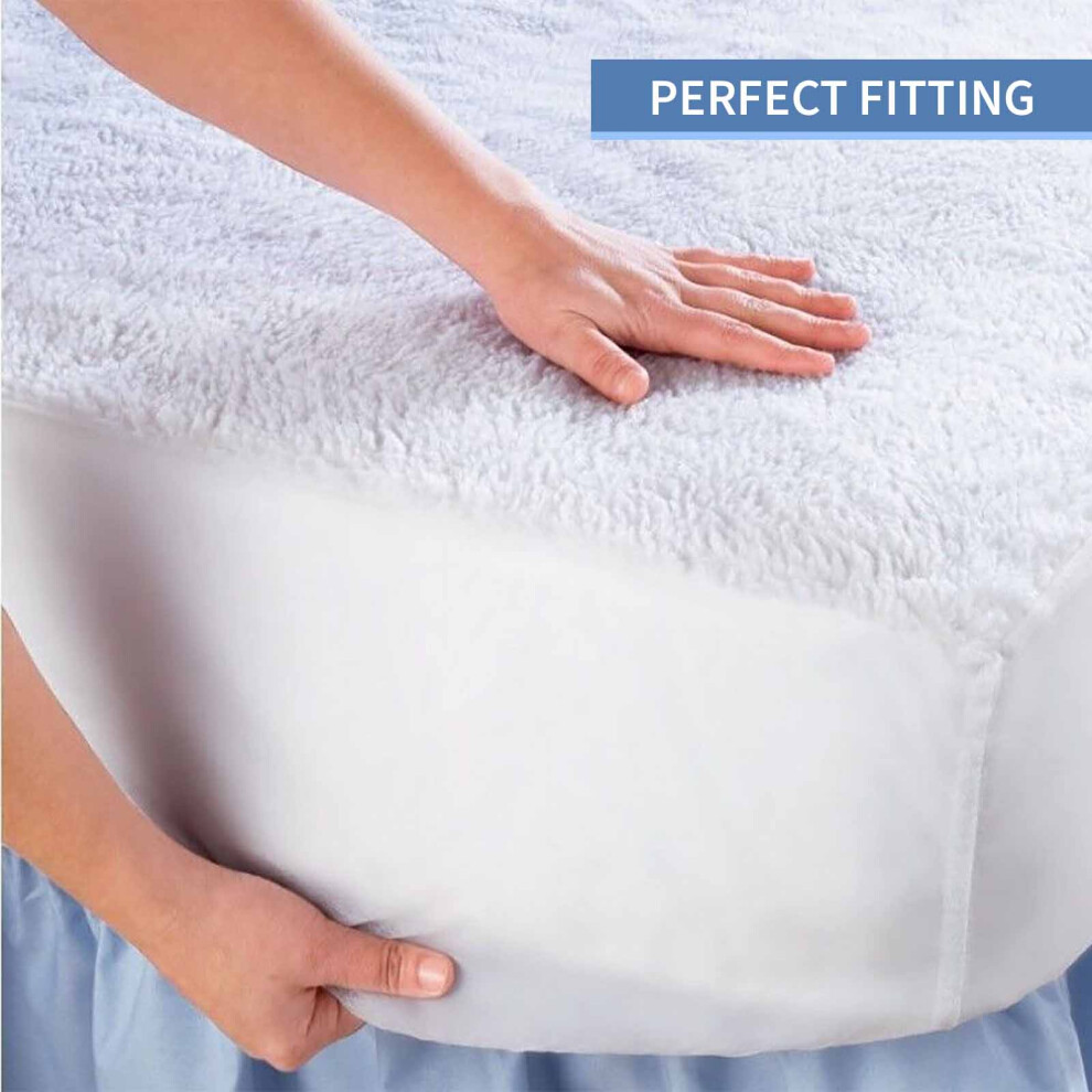 (Single Mattress Protector) Waterproof Mattress Protector Cotton Terry Towel