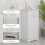 Homcom HOMCOM Bathroom Cabinet with Folding Laundry Hamper and Drawer, White 3