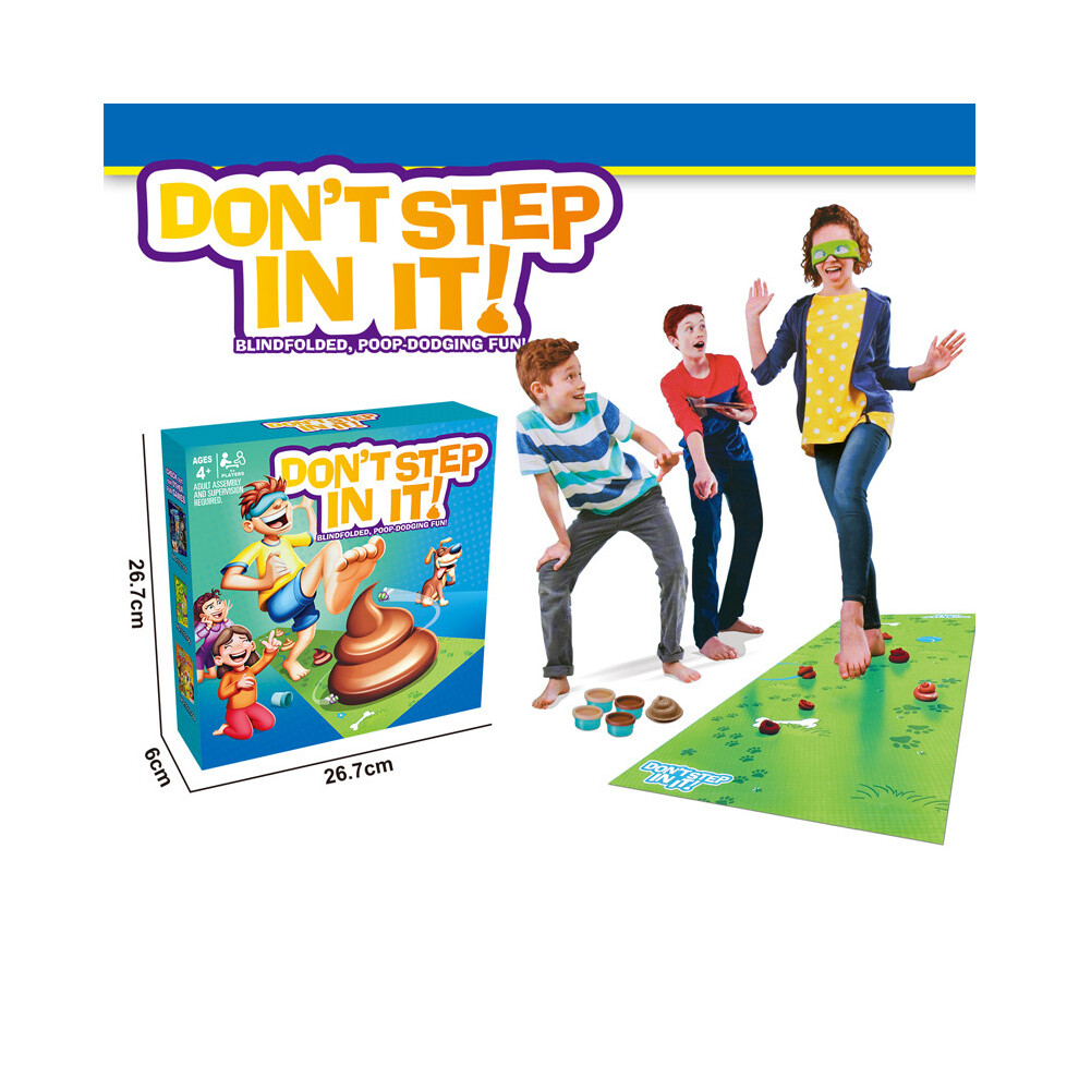 Don't Step in It Game,blindfolded step on poop board game, children's game