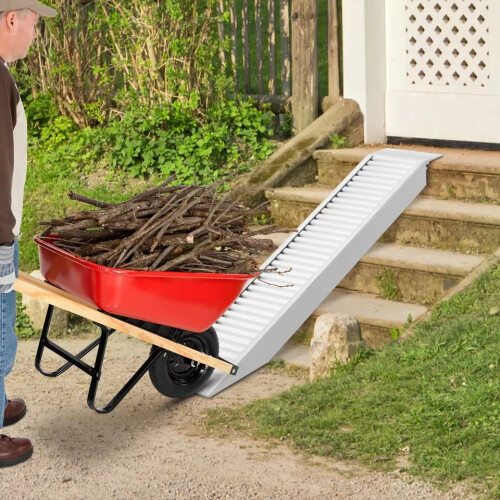 Costway Heavy-duty Trailer Ramp Lightweight Universal Vehicle Loading Ramp 2