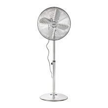 (Chrome) GEEPAS 16-Inch Metal Pedestal Fan | Electric Standing Floor Fan With 3 Speed 4 PC Aluminium Blades 50W