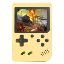 (Yellow) Retro Portable Mini Handheld Video Game Console 8 Bit 3.0 Inch Color LCD Kids Color Game Player Built in 500 Games