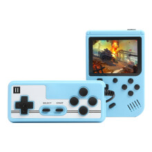 (Blue-Doubles) Retro Portable Mini Handheld Video Game Console 8 Bit 3.0 Inch Color LCD Kids Color Game Player Built in 500 Games