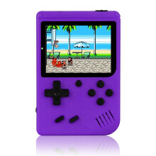 (Purple) 2.4inch Mini Video Game Console Built in 500 Games Retro Portable Console Handheld Game Player AV Output For Kids Gift Game Boy