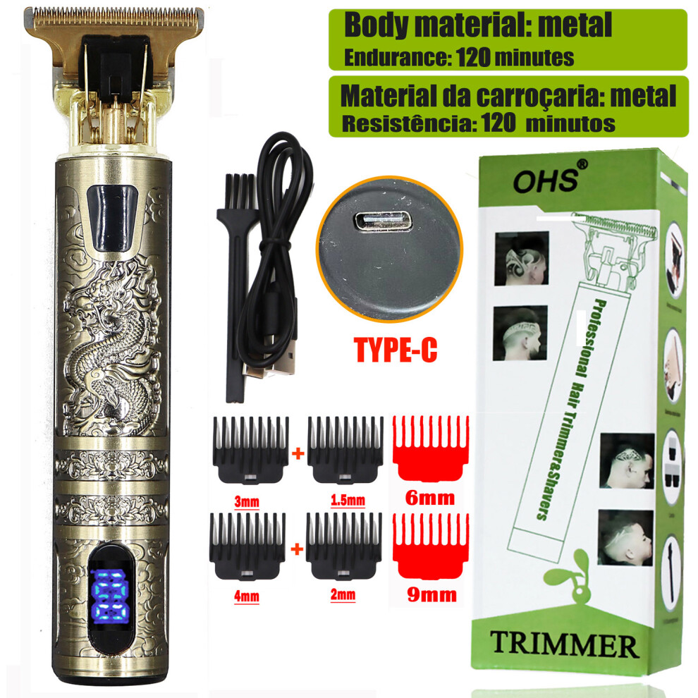 Skesrjtop (Ohs Sl1 Dragon Plus) Dragon Vintage Cordless Professional Hair Clippers Electric Trimmers For Men Clipper Hair Cutting Machine Shaver