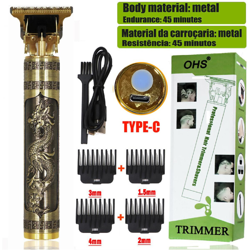 Skesrjtop (Ohs S1 Dragon) Dragon Vintage Cordless Professional Hair Clippers Electric Trimmers For Men Clipper Hair Cutting Machine Shaver